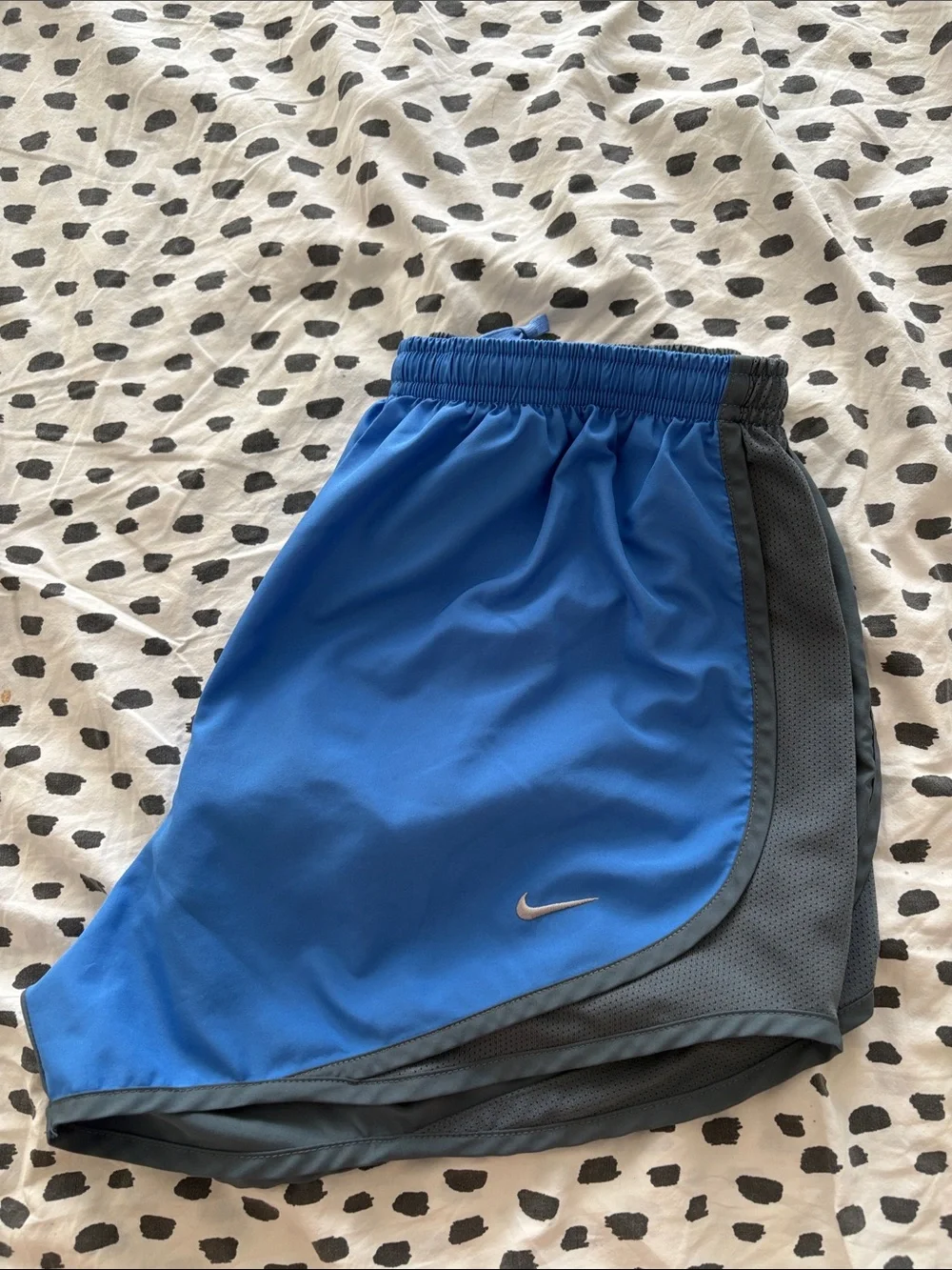 Nike Women’s Blue Athletic Shorts with Gray Side Panels